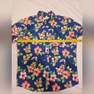 GAP Blue Floral Men's Shirt with Tropical Print